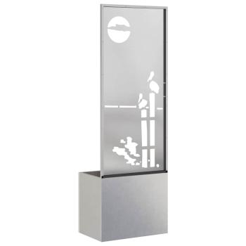 Blumentopf mit dekorativem Paneel Silber 50 x 140 cm Edelstahl
