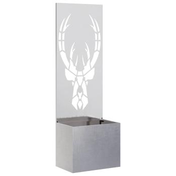 Blumentopf mit dekorativem Paneel Silber 50 x 140 cm Edelstahl