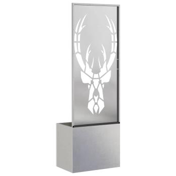 Blumentopf mit dekorativem Paneel Silber 50 x 140 cm Edelstahl