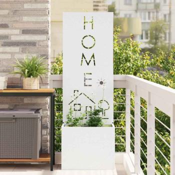 ARDEBO.de - Blumentopf mit dekorativem Paneel Weiß 50 x 140 cm