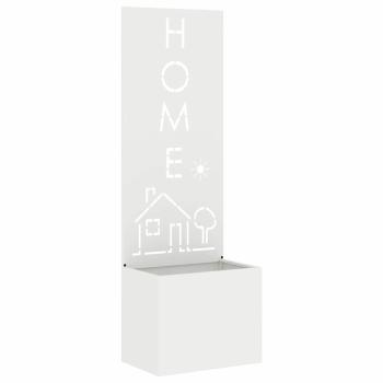 Blumentopf mit dekorativem Paneel Weiß 50 x 140 cm