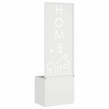 Blumentopf mit dekorativem Paneel Weiß 50 x 140 cm