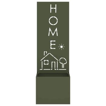 Blumentopf mit dekorativem Paneel Olivgrün 50 x 140 cm