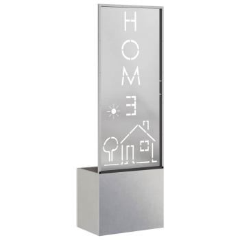 Blumentopf mit dekorativem Paneel Silber 50 x 140 cm Edelstahl