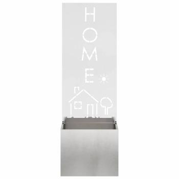 Blumentopf mit dekorativem Paneel Silber 50 x 140 cm Edelstahl