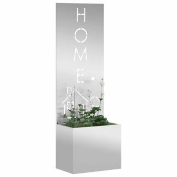 Blumentopf mit dekorativem Paneel Silber 50 x 140 cm