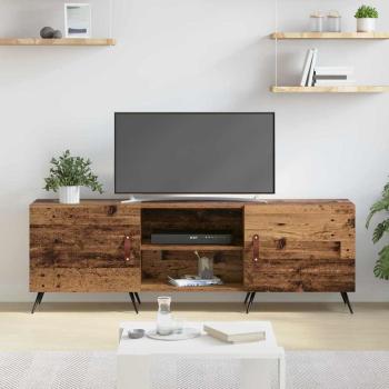 TV-Schränk mit Regal mit Speicher mit Tür Altholz 150 x 30 x 50 cm Holzwerkstoff