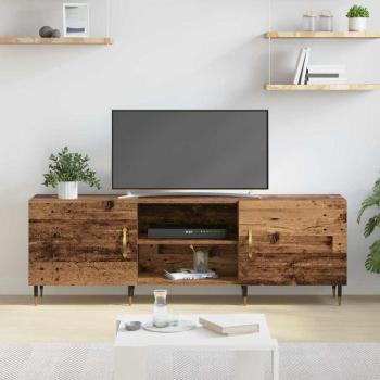 TV-Schränk mit Regal mit Speicher mit Tür Altholz 150 x 30 x 50 cm Holzwerkstoff