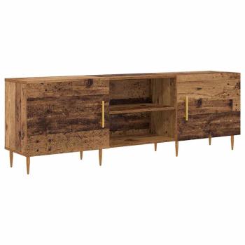 TV-Schränk mit Regal mit Speicher mit Tür Altholz 150 x 30 x 50 cm Holzwerkstoff