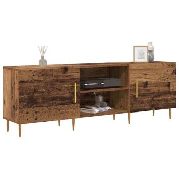 TV-Schränk mit Regal mit Speicher mit Tür Altholz 150 x 30 x 50 cm Holzwerkstoff