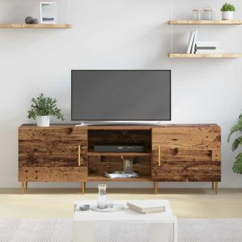 TV-Schränk mit Regal mit Speicher mit Tür Altholz 150 x 30 x 50 cm Holzwerkstoff
