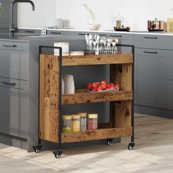 ARDEBO.de - Küchentrolley Altholz 70 x 30 x 82 cm Holzwerkstoff