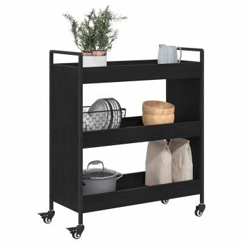 Küchentrolley Schwarze Eiche 70 x 30 x 82 cm Holzwerkstoff