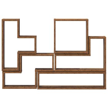 Wandwürfel mit Regal Wandmontiert Sonstiges mit Speicher Altholz 96 x 12 x 64 cm Holzwerkstoff