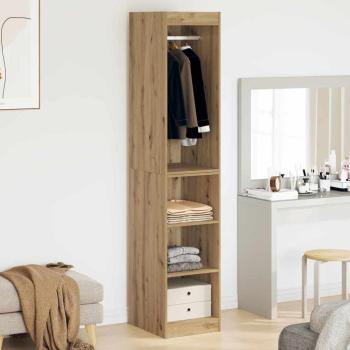 Kleiderschrank mit Regal mit Speicher Eiche handwerklich 41 x 48 x 102 cm