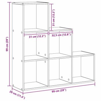 Bücherregal Schwarze Eiche 99 x 29 x 99 cm Holzwerkstoff