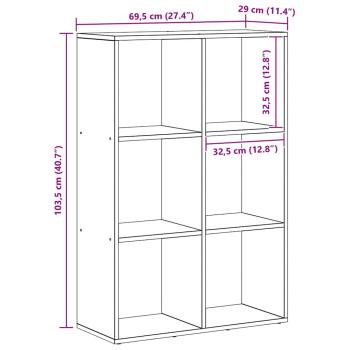 Bücherregal Schwarze Eiche 69,5 x 29 x 103,5 cm Holzwerkstoff