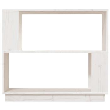 Bücherregal/Raumteiler Weiß 80x25x70 cm Massivholz Kiefer