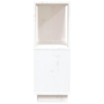 Bücherregal/Raumteiler Weiß 80x25x70 cm Massivholz Kiefer