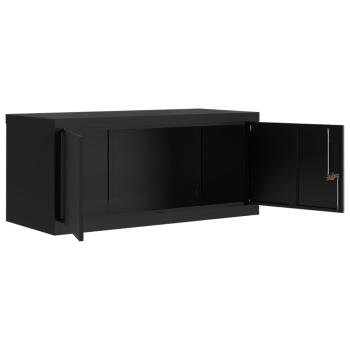 Aktenschrank Schwarz 90x40x220 cm Stahl
