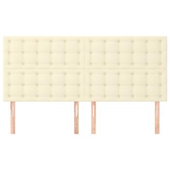 Kopfteile 4 Stk. Creme 100x5x78/88 cm Kunstleder
