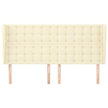 Kopfteil mit Ohren Creme 203x23x118/128 cm Kunstleder