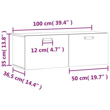 Wandschrank Sonoma-Eiche 100x36,5x35 cm Holzwerkstoff