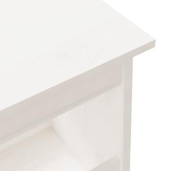Flurbank Weiß 160x28x45 cm Massivholz Kiefer