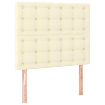 Boxspringbett mit Matratze & LED Creme 100x200 cm Kunstleder