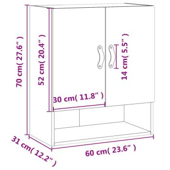 Wandschrank Sonoma-Eiche 60x31x70 cm Holzwerkstoff