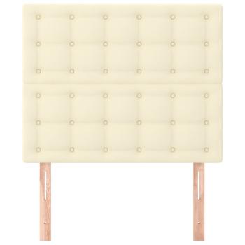 Kopfteile 2 Stk. Creme 100x5x78/88 cm Kunstleder