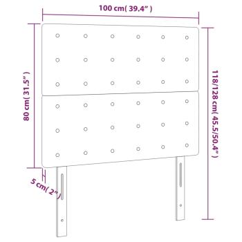 Kopfteile 2 Stk. Creme 100x5x78/88 cm Kunstleder