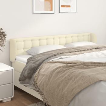 ARDEBO.de - Kopfteil mit Ohren Creme 203x23x78/88 cm Kunstleder
