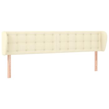 Kopfteil mit Ohren Creme 203x23x78/88 cm Kunstleder