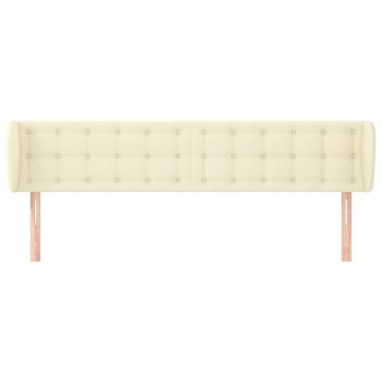 Kopfteil mit Ohren Creme 203x23x78/88 cm Kunstleder