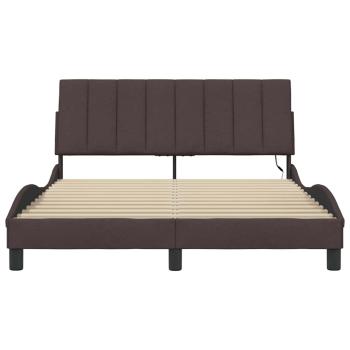 Bettgestell ohne Matratze "Hanko" Dunkelbraun 140x190 cm Stoff