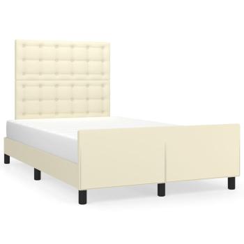 Bettgestell mit Kopfteil Creme 120x200 cm Kunstleder