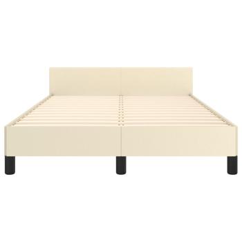 Bettgestell mit Kopfteil Creme 120x200 cm Kunstleder