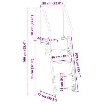 Dockleiter Sonstiges Silber 58 x 77 x 166 cm Aluminium