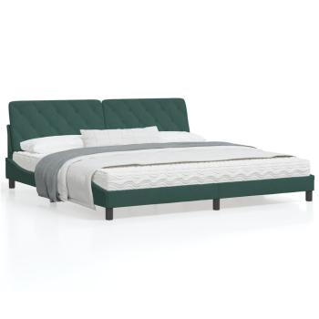 ARDEBO.de - Bettgestell ohne Matratze Dunkelgrün 200x200 cm Samt
