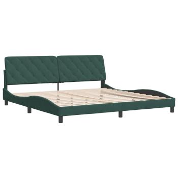 Bettgestell ohne Matratze Dunkelgrün 200x200 cm Samt