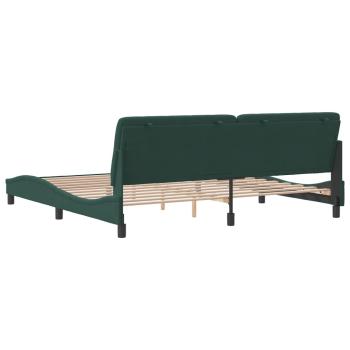 Bettgestell ohne Matratze Dunkelgrün 200x200 cm Samt