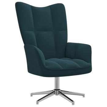 Relaxsessel mit Hocker Blau Samt