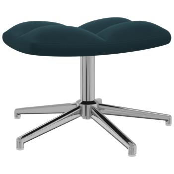 Relaxsessel mit Hocker Blau Samt