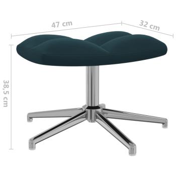 Relaxsessel mit Hocker Blau Samt