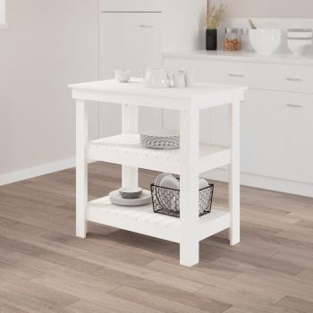 ARDEBO.de - Werkbank Weiß 78,5x50x80 cm Massivholz Kiefer