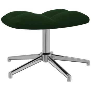 Relaxsessel mit Hocker Dunkelgrün Samt