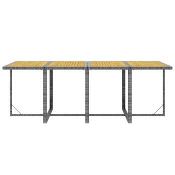9-tlg. Garten-Essgruppe mit Auflagen Poly Rattan Grau