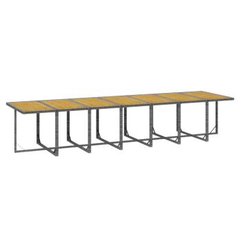 19-tlg. Garten-Essgruppe mit Kissen Grau Poly Rattan