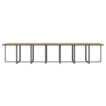 19-tlg. Garten-Essgruppe mit Kissen Grau Poly Rattan